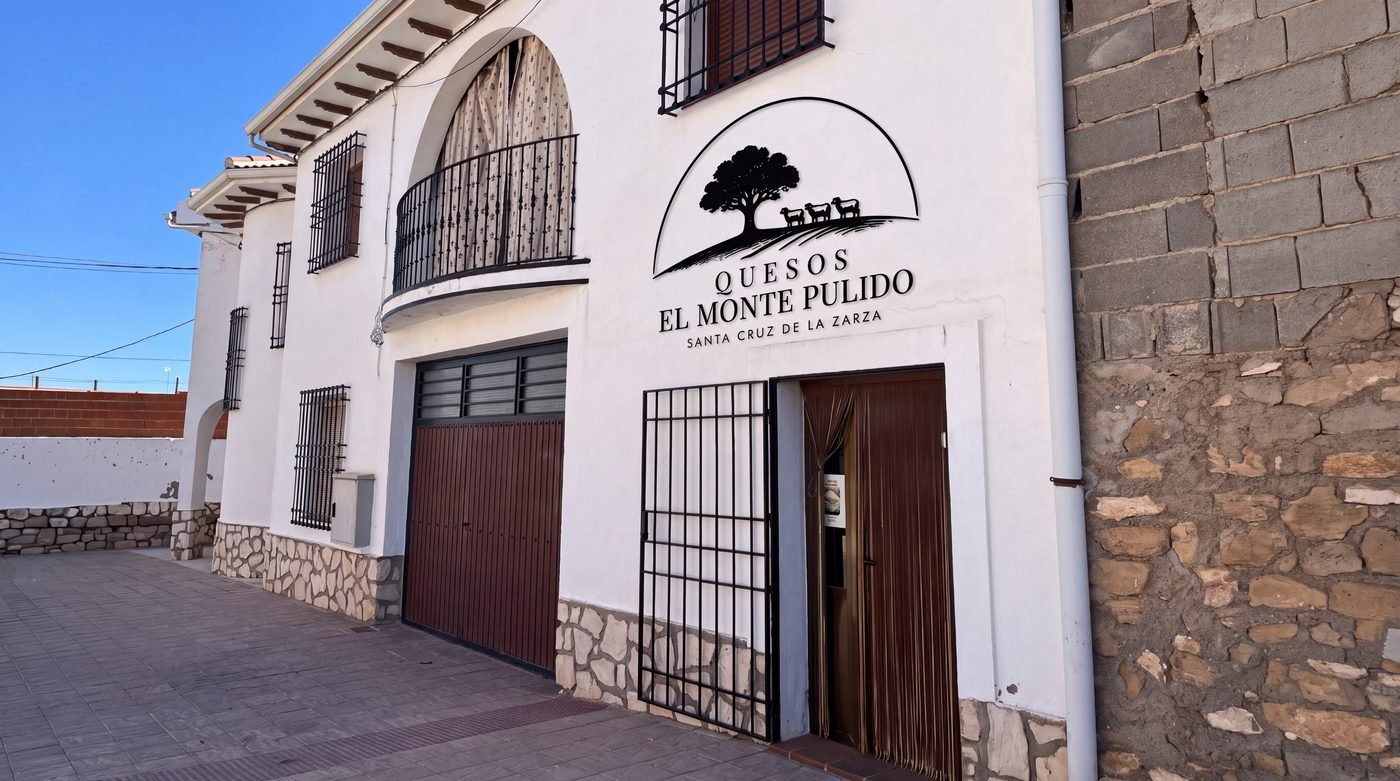 Fachada de la quesería Quesos El Monte Pulido en la calle Llano de Santa Cruz de la Zarza